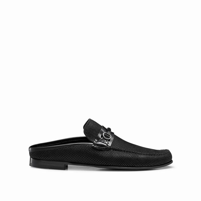 Russell & Bromley Mistified Backless Loafers Mens Black [CIY8295BI]